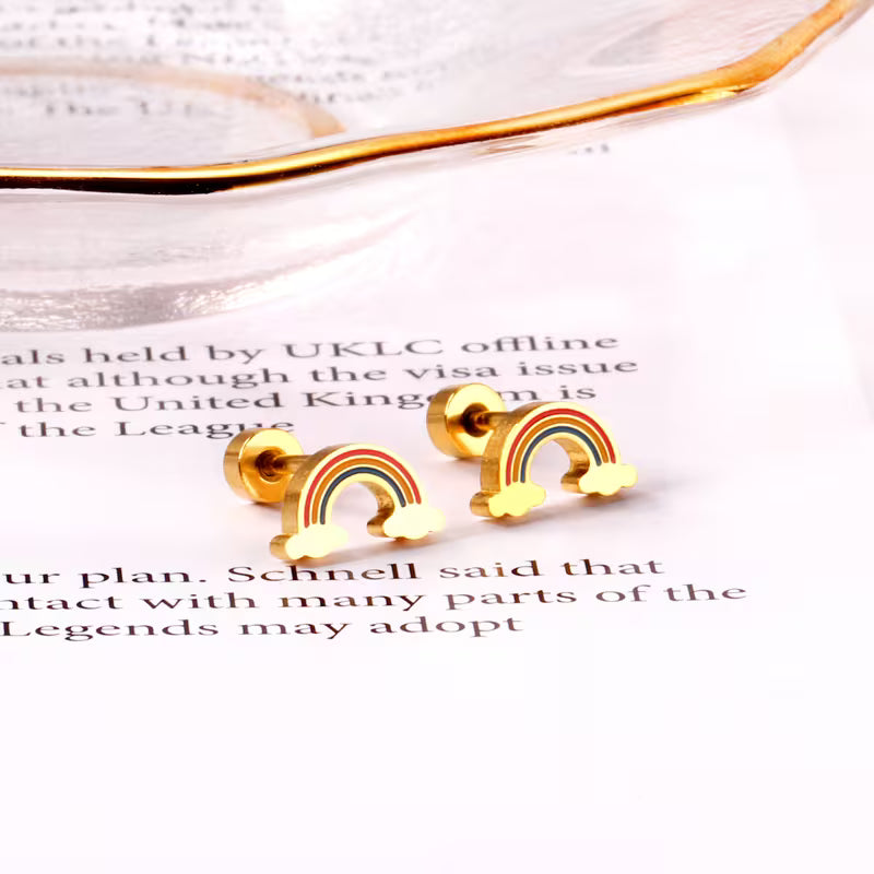 Arete Arco Iris (Plateado / Dorado)