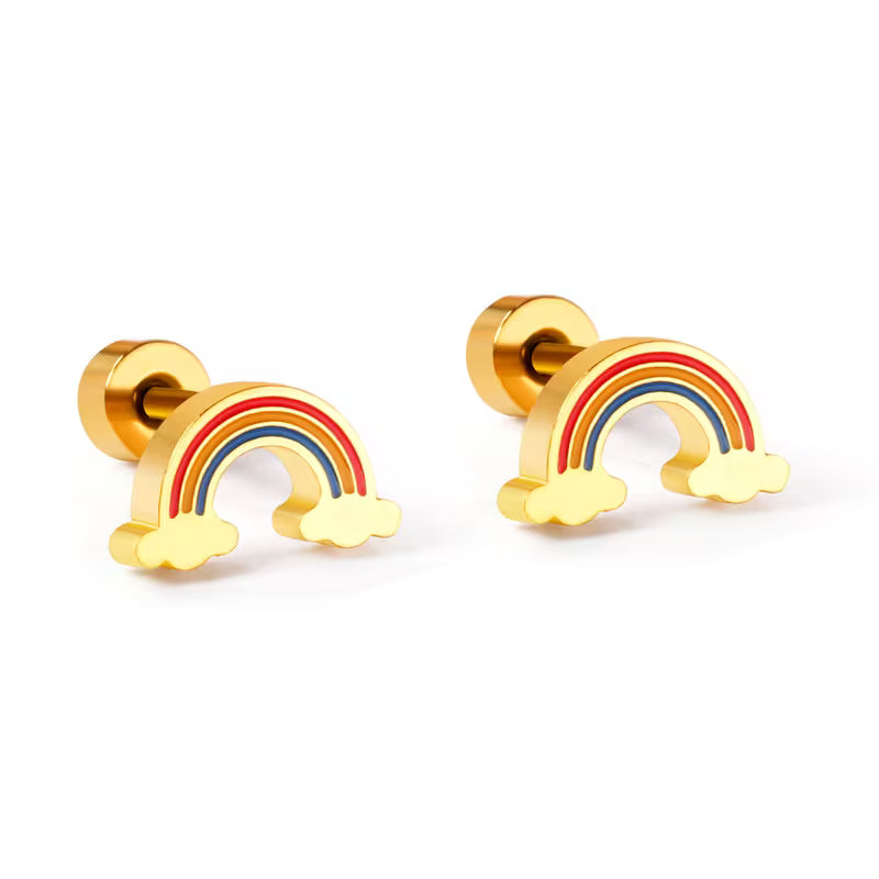 Arete Arco Iris (Plateado / Dorado)