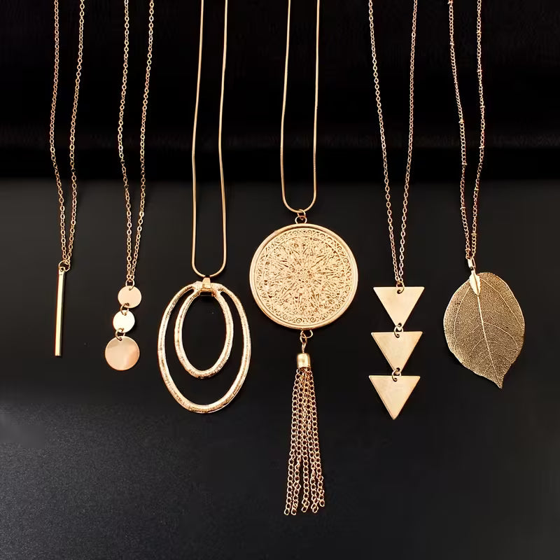 Collar Eli - 3 puntos / Sol/  Hoja ( diseños variados)