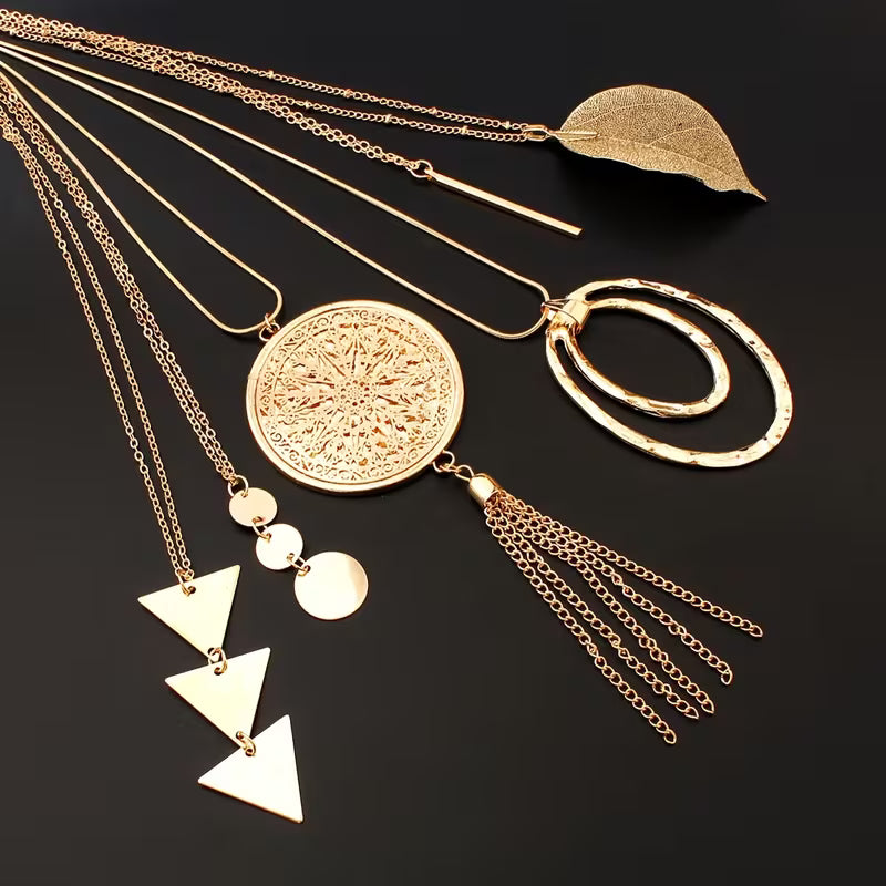 Collar Eli - 3 puntos / Sol/  Hoja ( diseños variados)